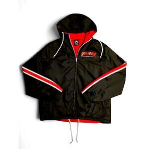 Thrasher Magazine Hooded Windbreaker Jacket Black Red Full Zip